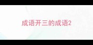 成语开三的成语