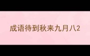 成语待到秋来九月八