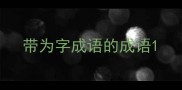 带为字成语的成语
