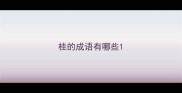 桂的成语有哪些