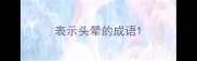 表示头晕的成语