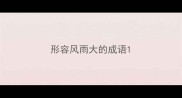 形容风雨大的成语