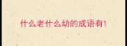 什么老什么幼的成语有