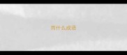 而什么成语