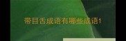 带目舌成语有哪些成语