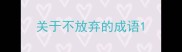 关于不放弃的成语