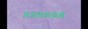 形容愁的成语