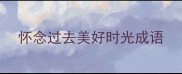 怀念过去美好时光成语