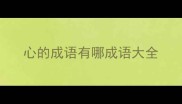 心的成语有哪成语大全