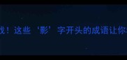 成语接龙大挑战这些影字开头的成语让你秒变中华小博士