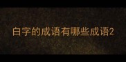 白字的成语有哪些成语