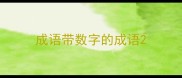 成语带数字的成语
