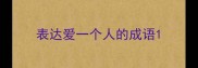 表达爱一个人的成语