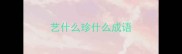 艺什么珍什么成语