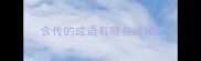 含传的成语有哪些成语