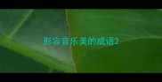 形容音乐美的成语