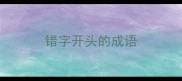 错字开头的成语
