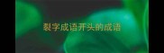 裂字成语开头的成语