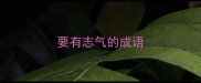 要有志气的成语