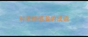 对老师感激的成语