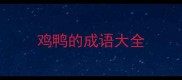 鸡鸭的成语大全