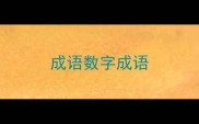 成语数字成语