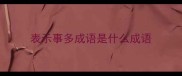 表示事多成语是什么成语