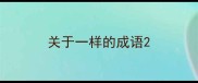 关于一样的成语