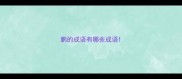 鹏的成语有哪些成语