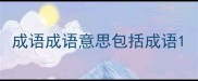 成语成语意思包括成语