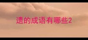 遗的成语有哪些