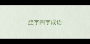 腔字四字成语