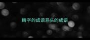 睛字的成语开头的成语