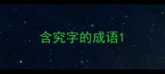 含究字的成语