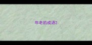 年老的成语