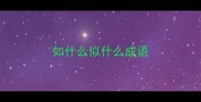 如什么似什么成语