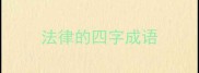 法律的四字成语