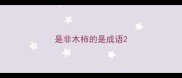是非木柿的是成语