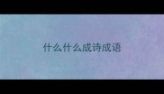 什么什么成诗成语