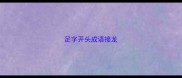 足字开头成语接龙