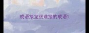 成语接龙很难接的成语