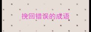 挽回错误的成语