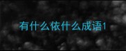 有什么依什么成语