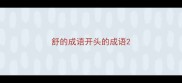 舒的成语开头的成语
