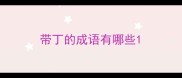 带丁的成语有哪些