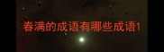 春满的成语有哪些成语