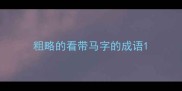 粗略的看带马字的成语