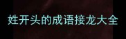 姓开头的成语接龙大全
