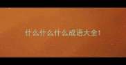 什么什么什么成语大全