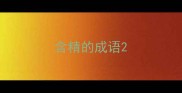 含精的成语
